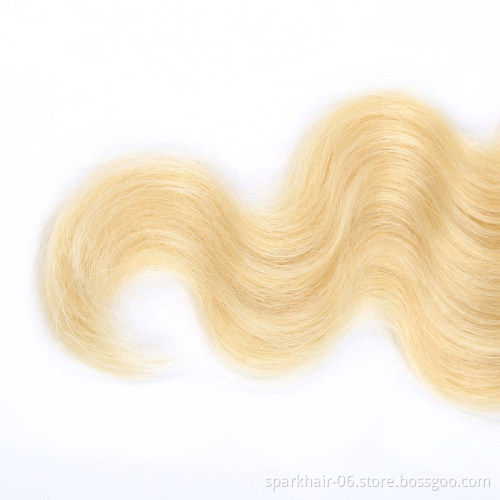 10a SPARK Raw Virgin Brazilian 613 Blond Human Hair Weaving Bundle for Women Weave Remy Hair Extension Blonde Silky Straight